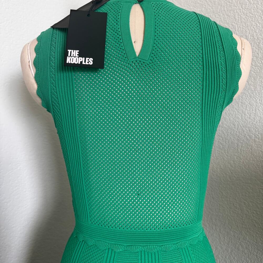 The Kooples | NWT Kelly Green Knit Pointelle Fit & Flare Dress Size 0/XS - Picture 10 of 12